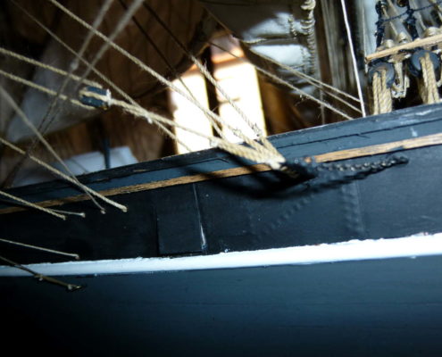 Le manovre al centro nave del Cutty Sark